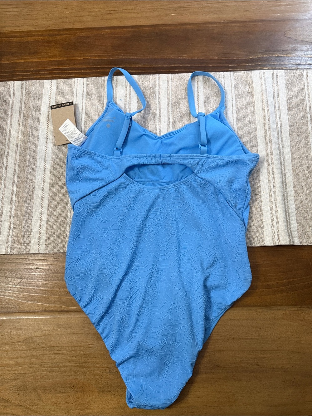 Nike Women’s Sky Blue Textured One-Piece Swimsuit - Picture 4 of 12